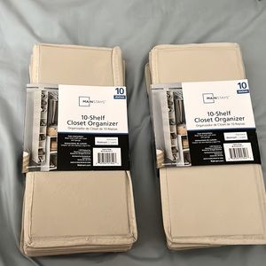 10 shelf closet organizers. Brand new!
